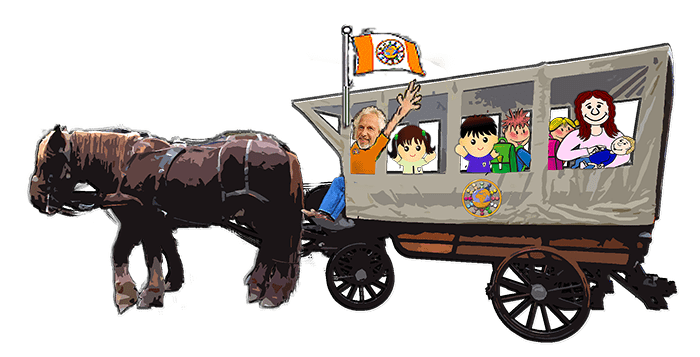 Global Divine Childcare Pferde-Planwagen-Gespann